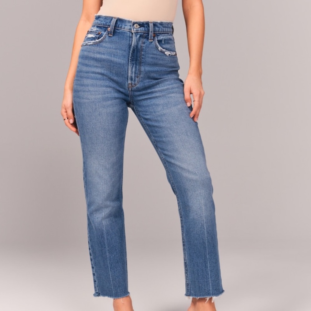 Abercrombie curve love ankle straight high rise jeans